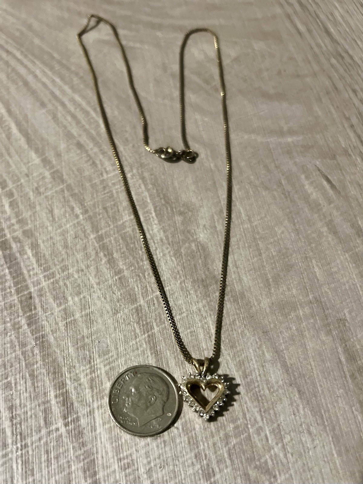 1/4 CT Diamond Heart Pendant 10k Gold Necklace