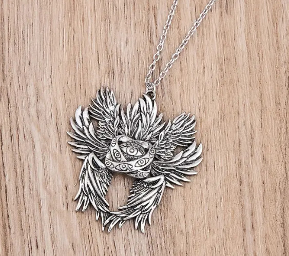 Evil-Eye Seraphim Jewelry Vintage Silver Look Nazar Hamsa Pendant Necklace