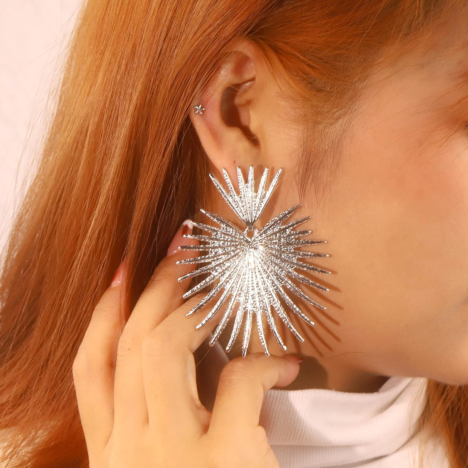 6 Pairs Bmadge Statement Earrings Set for Women, Large Silver Gold Geometric Ear