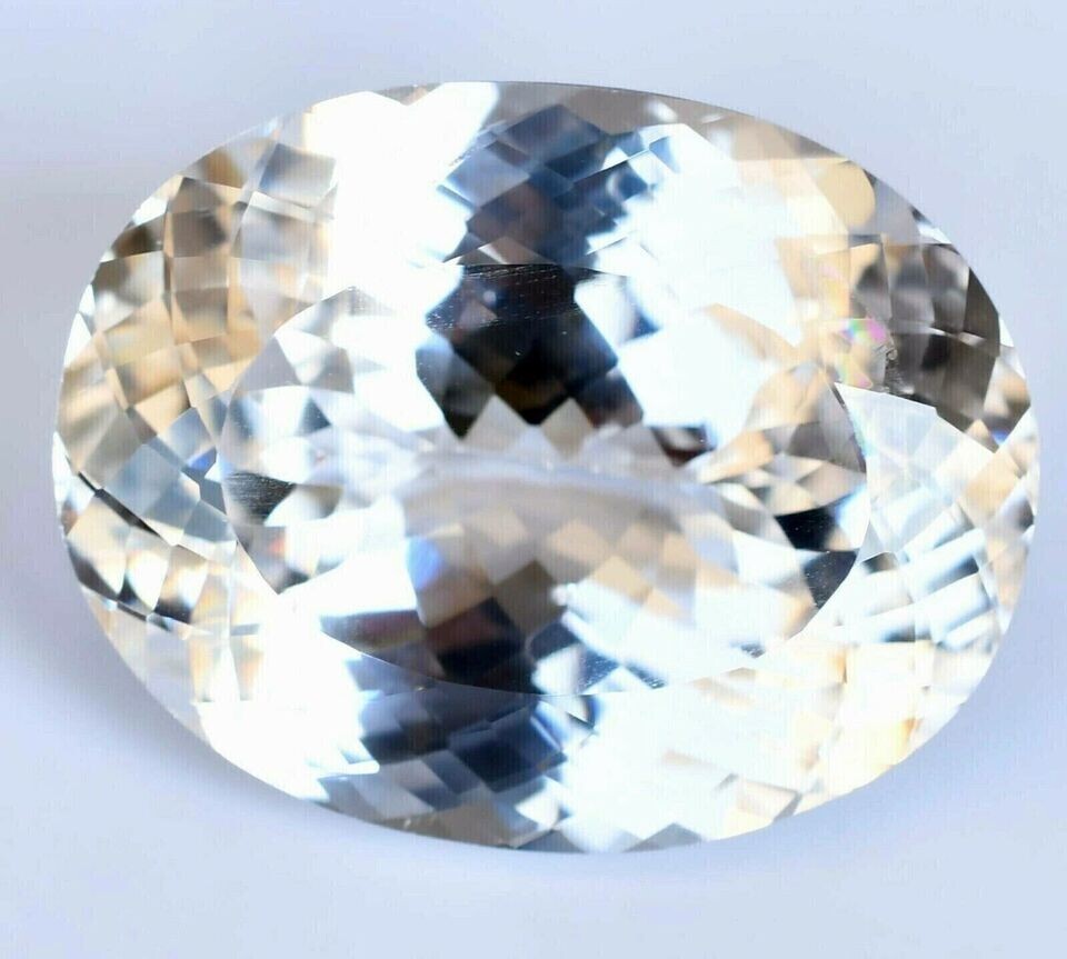Natural White Sapphire 130 Ct Oval Cut Certified Faceted Loose Gemstone