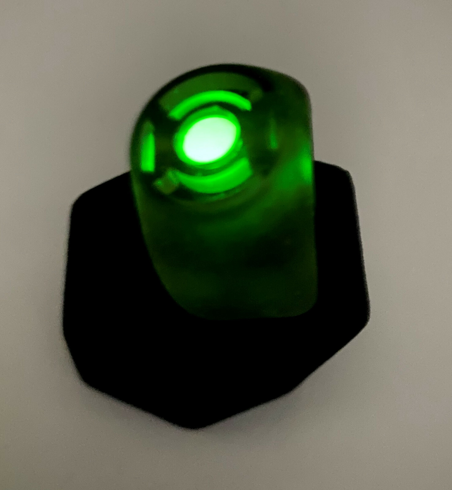 Green Lantern Band Ring with Glow-in-the-dark Stone, Resin, made in USA