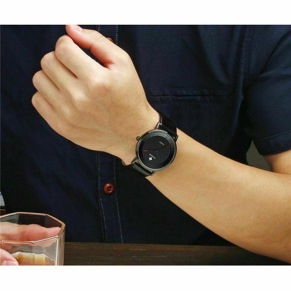 WWOOR Luxury Leather Strap Ultra Thin Dress Wrist Watch Mens Analog Quartz Watch