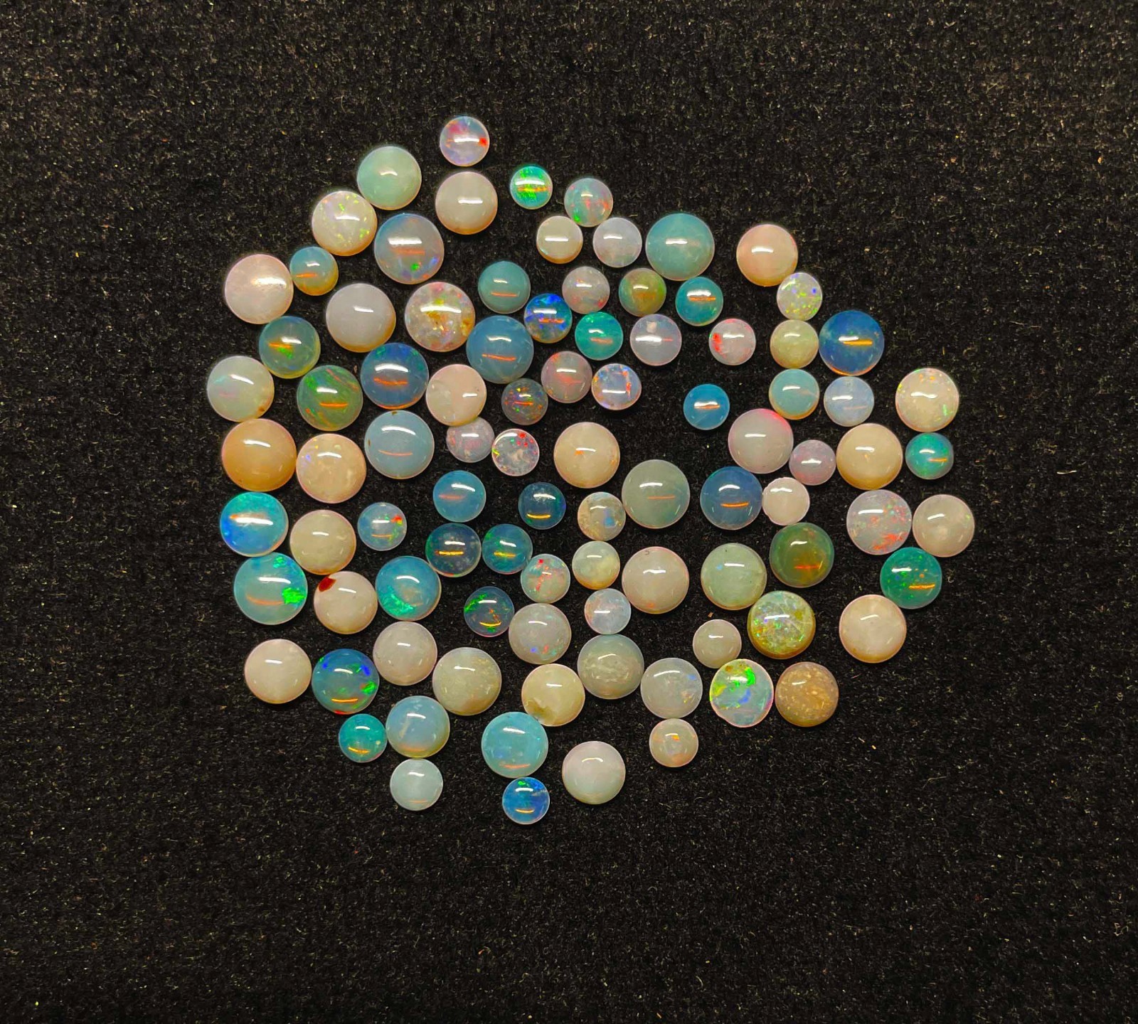 Natural Australian Opal Round Cabochon Loose Gemstone Lot 100 Pcs 2.50-4 MM