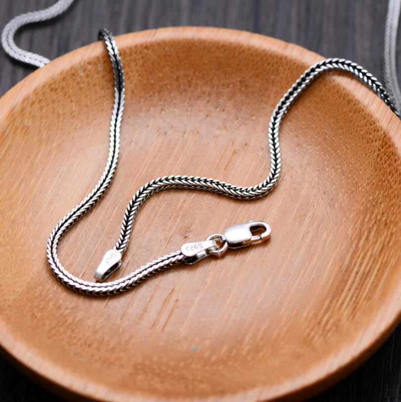 B25 Snake Chain Necklace 925 Sterling Silver Length 55cm 22inch Thickness 1.6mm