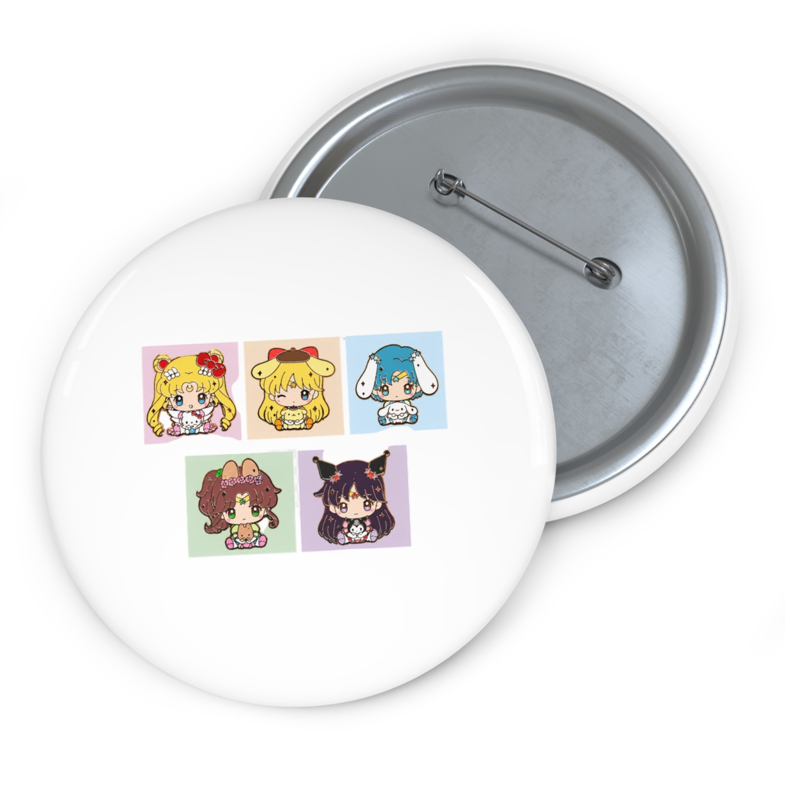 Moonie Magical Girl Chibi Hug Enamel Pin: Kawaii Anime Collectible, Scout Set