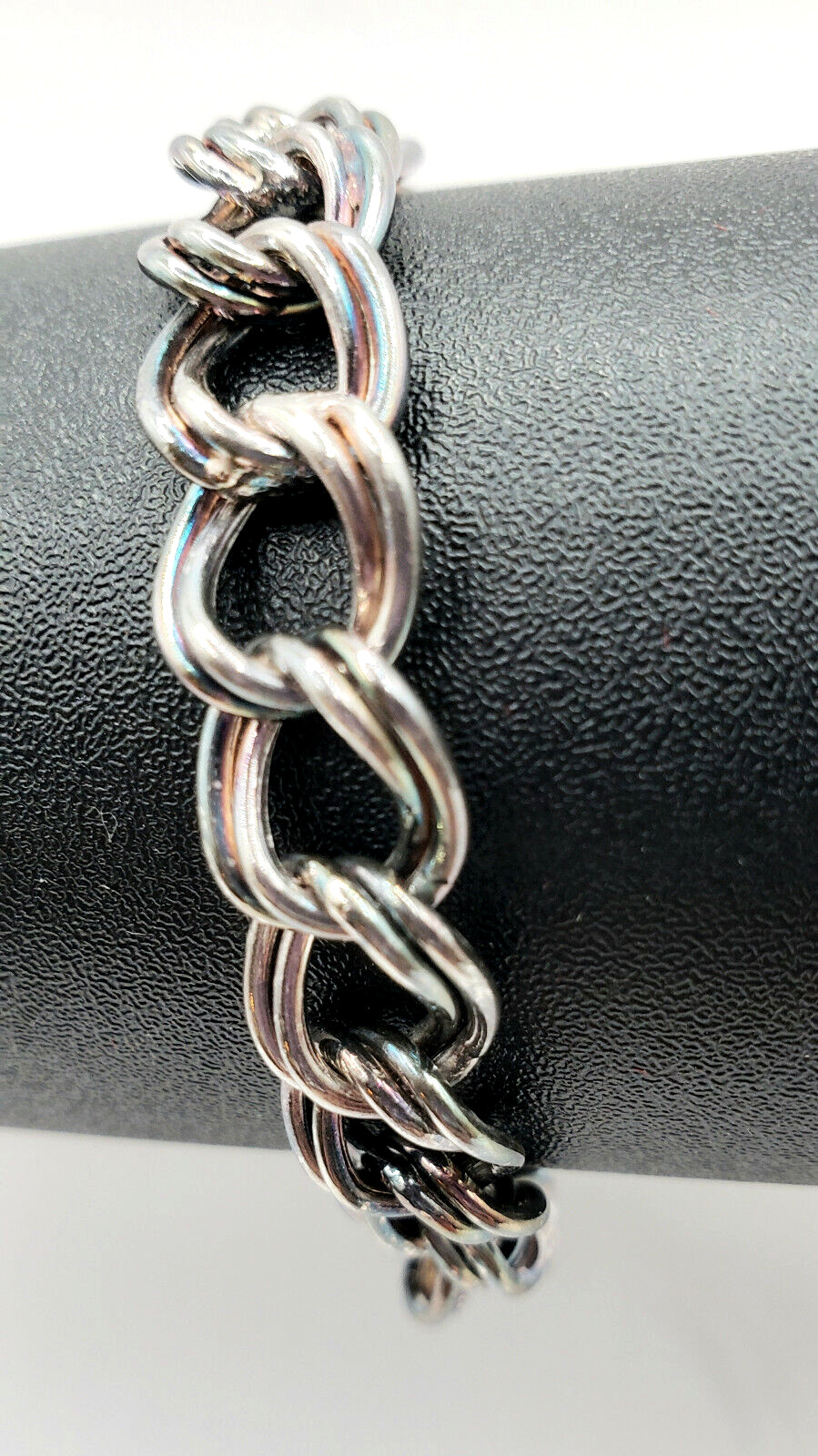 NWT New Vintage Old Stock JCM 925 Sterling Silver Double Curb Link Bracelet