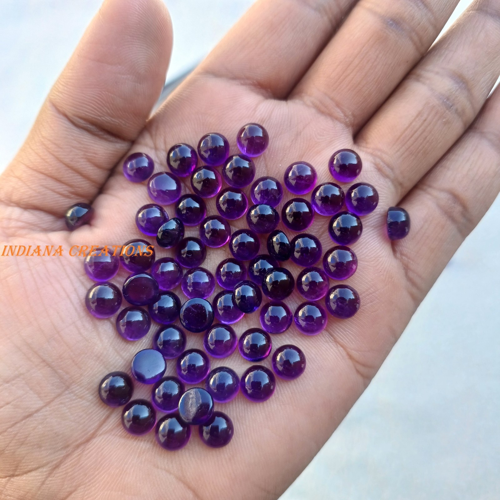 Natural Purple Amethyst Round Cabochon 3mm To 15mm Loose Gemstone