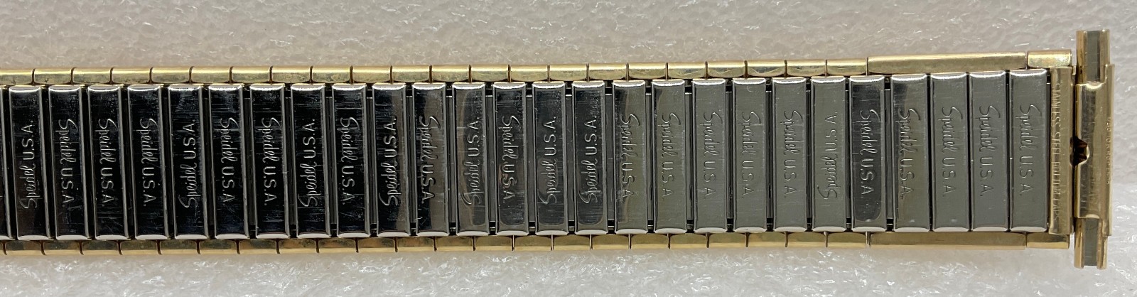 Vintage GTE 10k Gold Emblem Speidel Stretch Gold Tone Watch Band