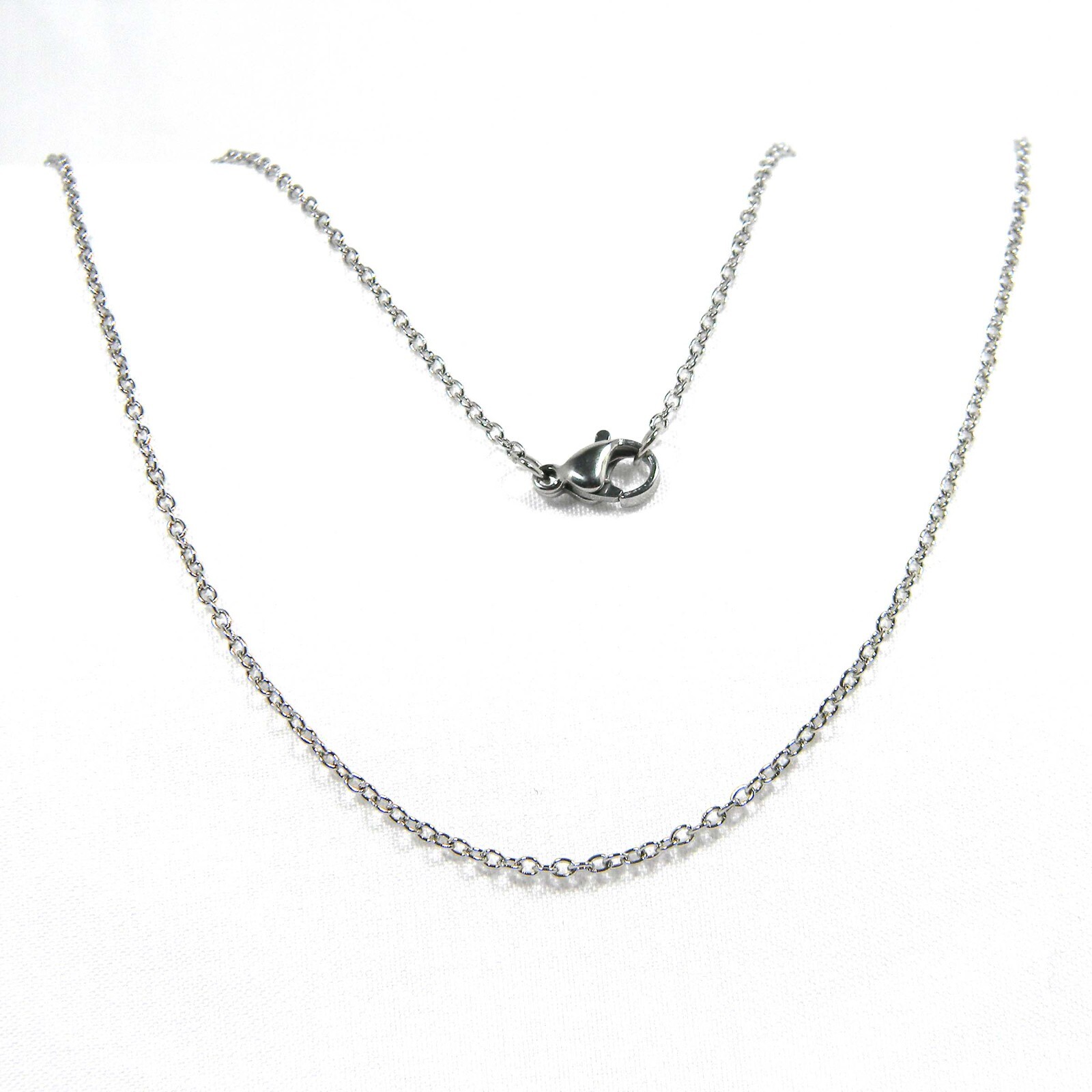 5 Dainty Surgical 304 Grade Stainless Steel Silver 1.5mm Thin Chain Necklaces
