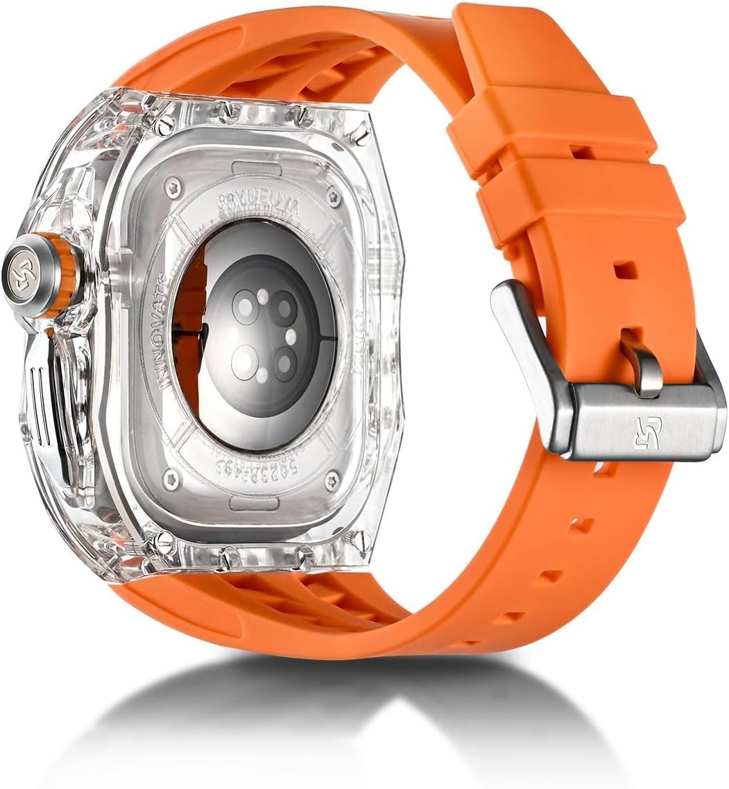RYUEUYA Apple Watch Case 45mm Transparent Orange Series 7 8 9 New