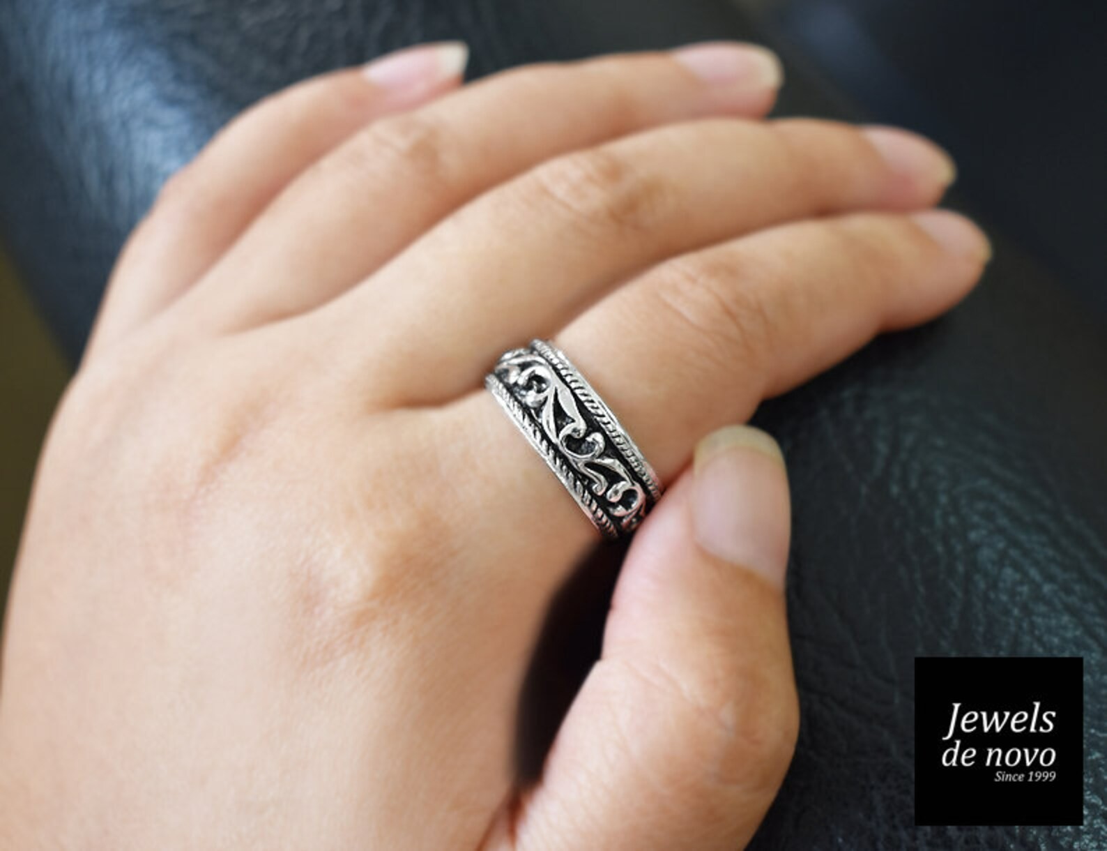 Beautiful Premium Oxidized Celtic Band Ring: 18k Gold Filled Thumb Ring