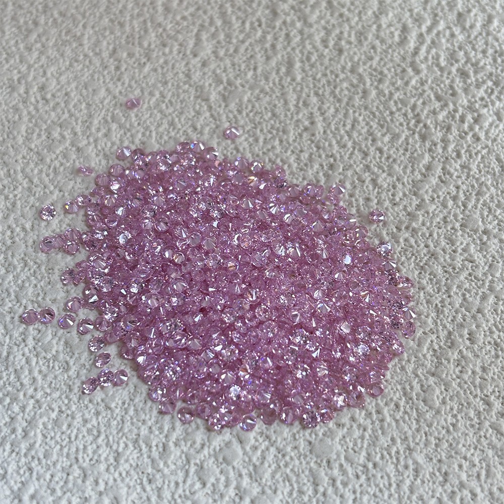 High Quality Loose Zirconia 1000pcs Pink Round Cut 0.8mm-10mm for Jewelry