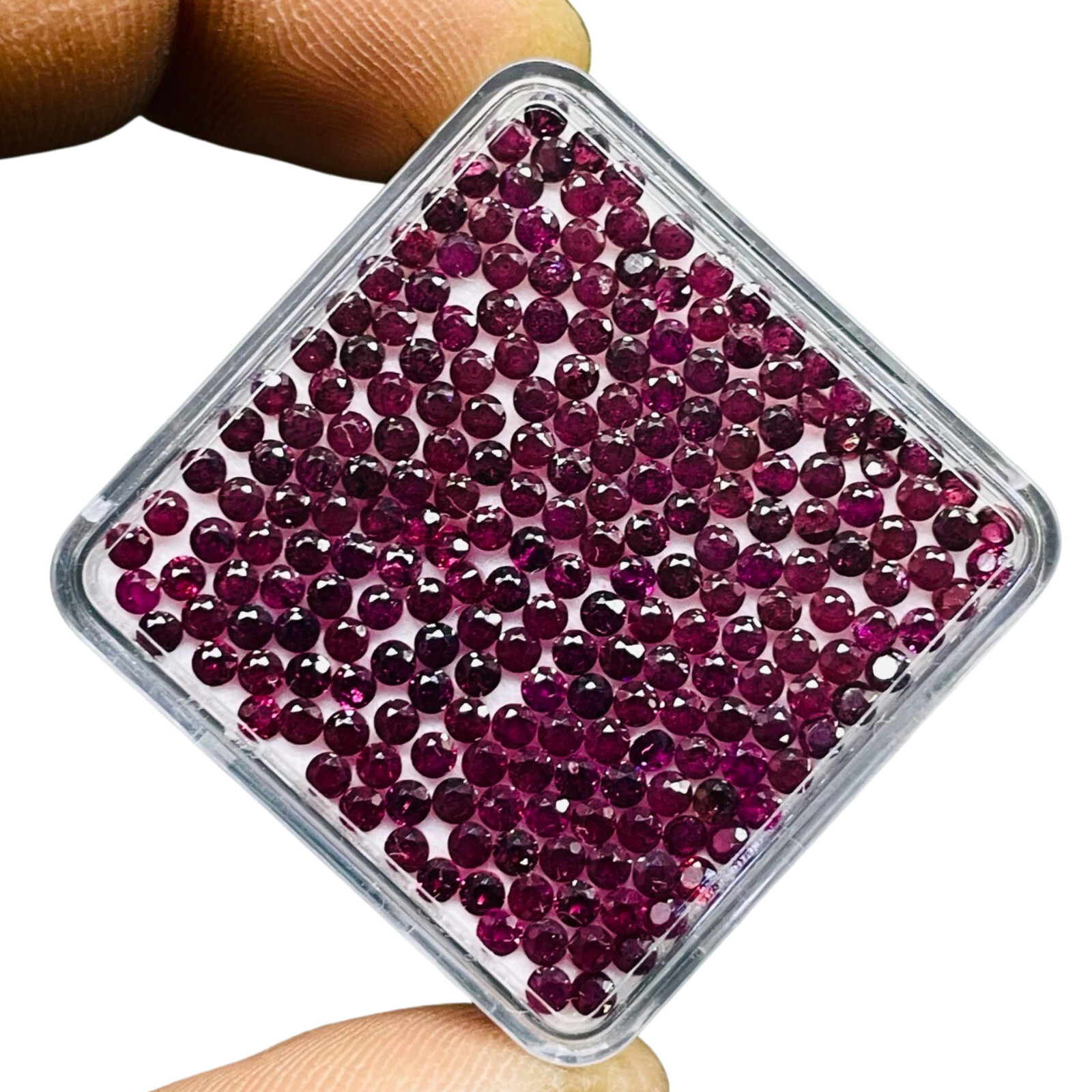 100 Pcs Natural Rhodolite Garnet 2.25mm Round Cut Loose Untreated Gemstones Lot