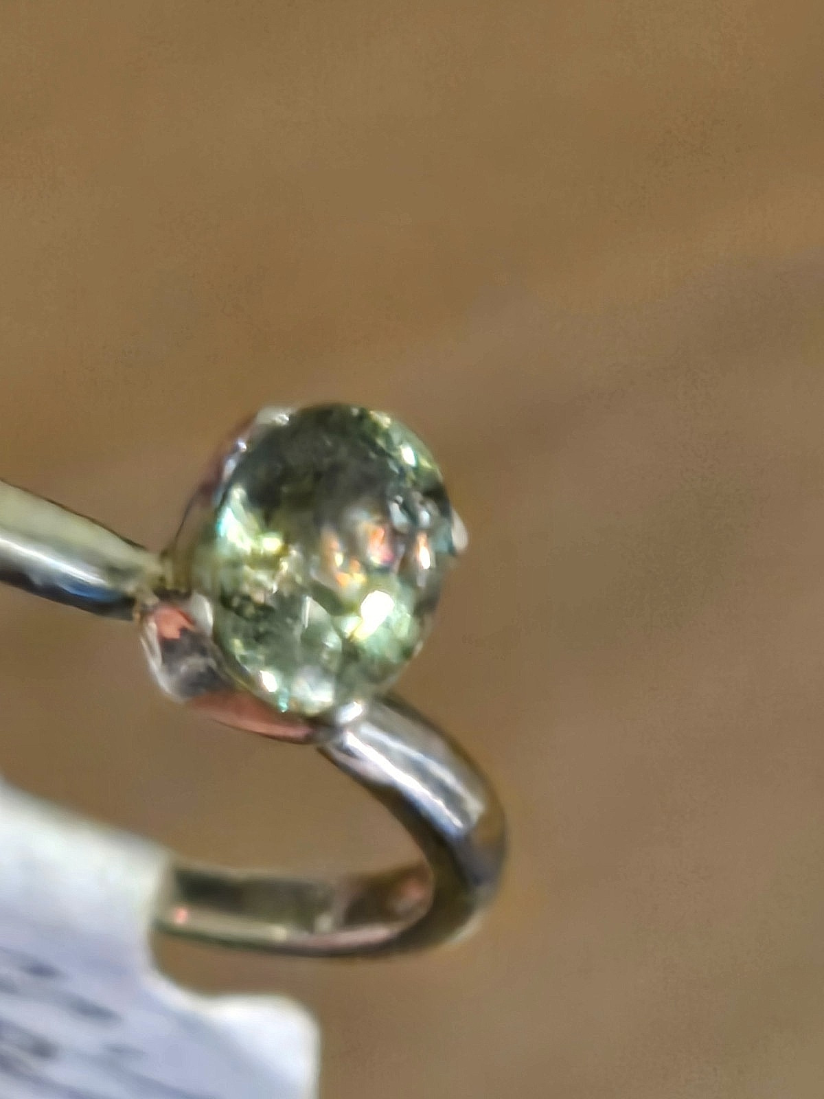 0.81CT DEMANTOID STERLING SILVER RING! EXCELLENT STONE/FINE LUSTER/FLASH/COLORS!