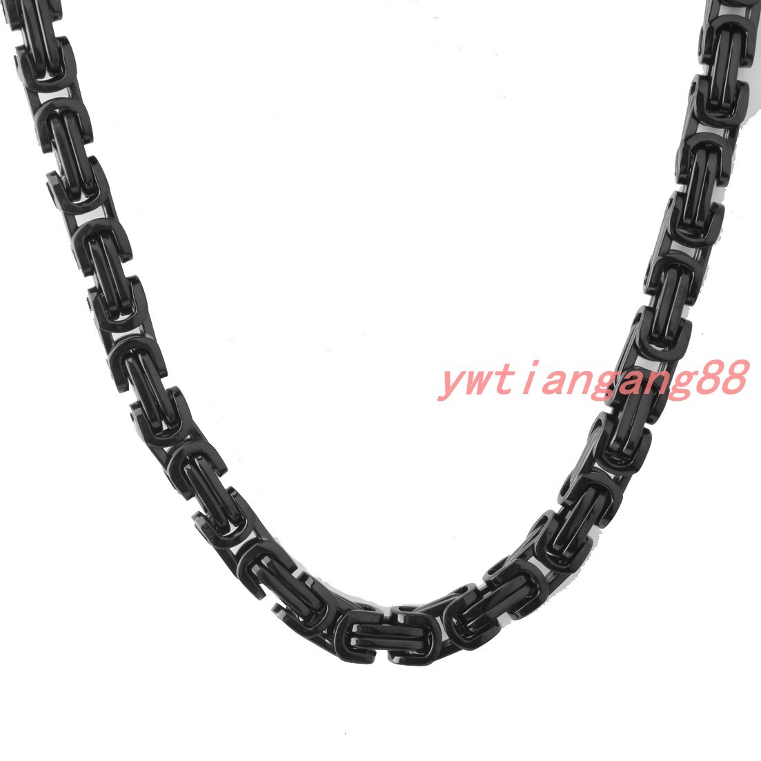 Men Chain Stainless Steel Silver/Gold/Black Tone Byzantine Box Necklace Bracelet