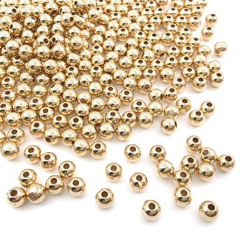 600PCS Gold Plated Beads(4,6,8mm) and Resin Alphabet Beads(6mm) Collection C06