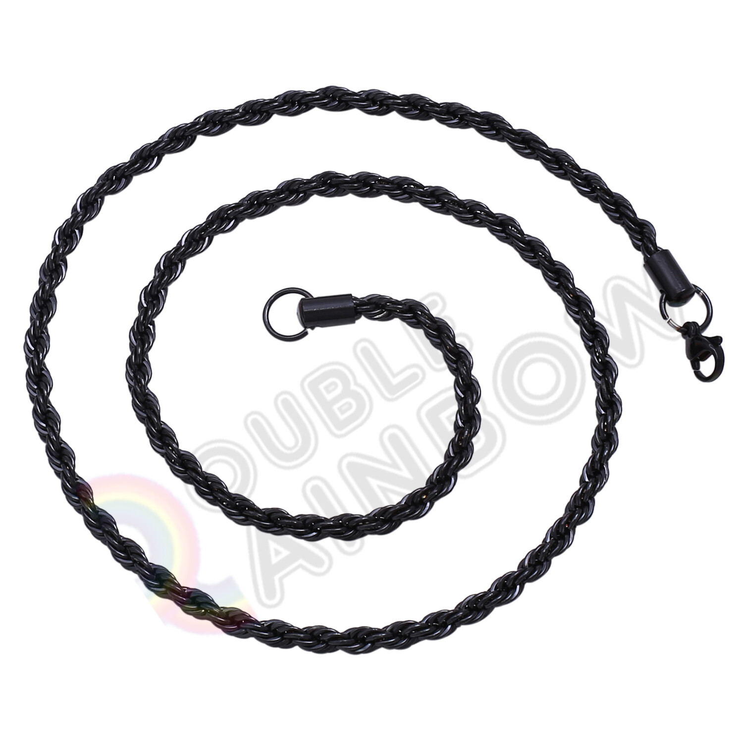 Men Women’s Stainless Steel Black Plated 2mm/3mm/4mm/5mm Rope Necklace Chain