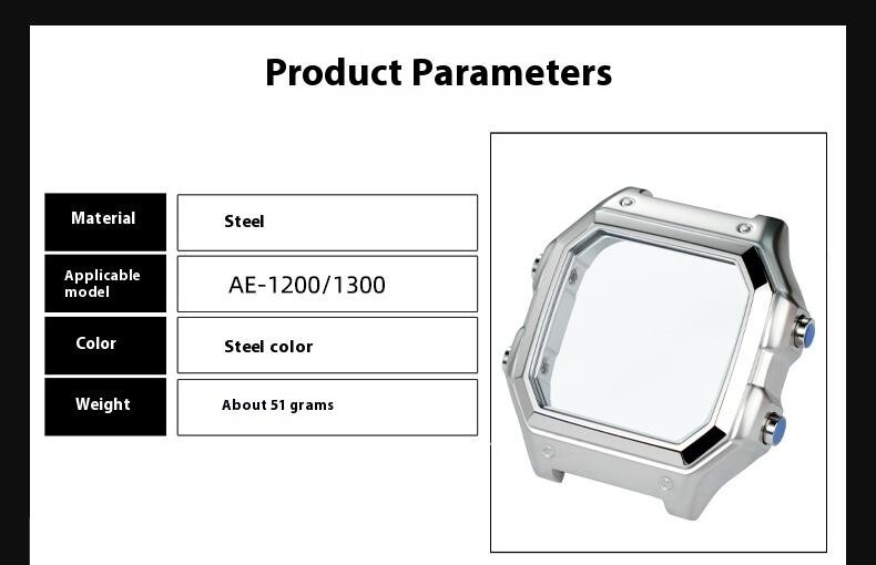 For Casio 3299 AE-1200 AE-1300 Modified Stainless Steel Metal Watch Case Shell