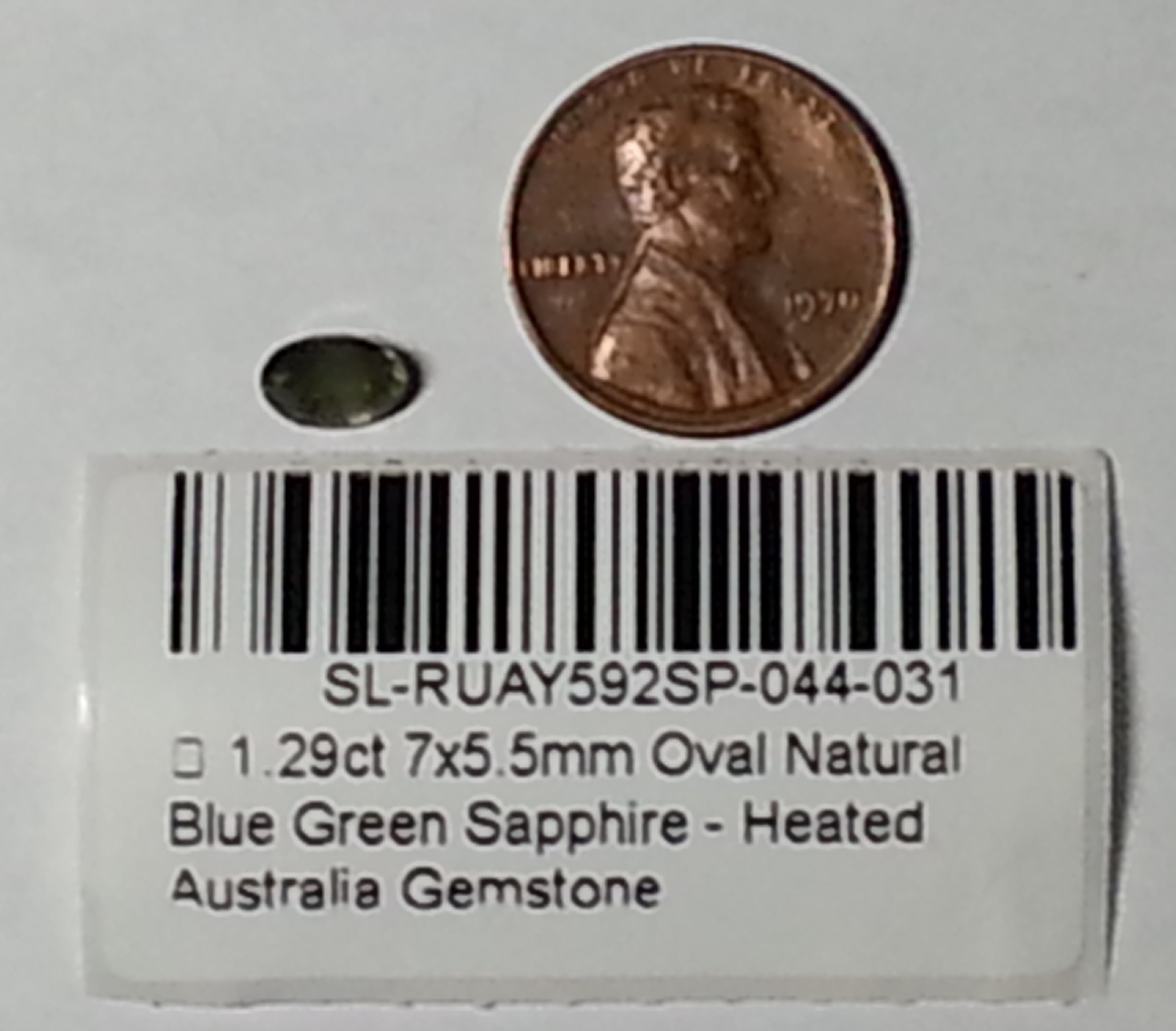 Oval Natural Blue Green Sapphire heated Australia 1.29ct
