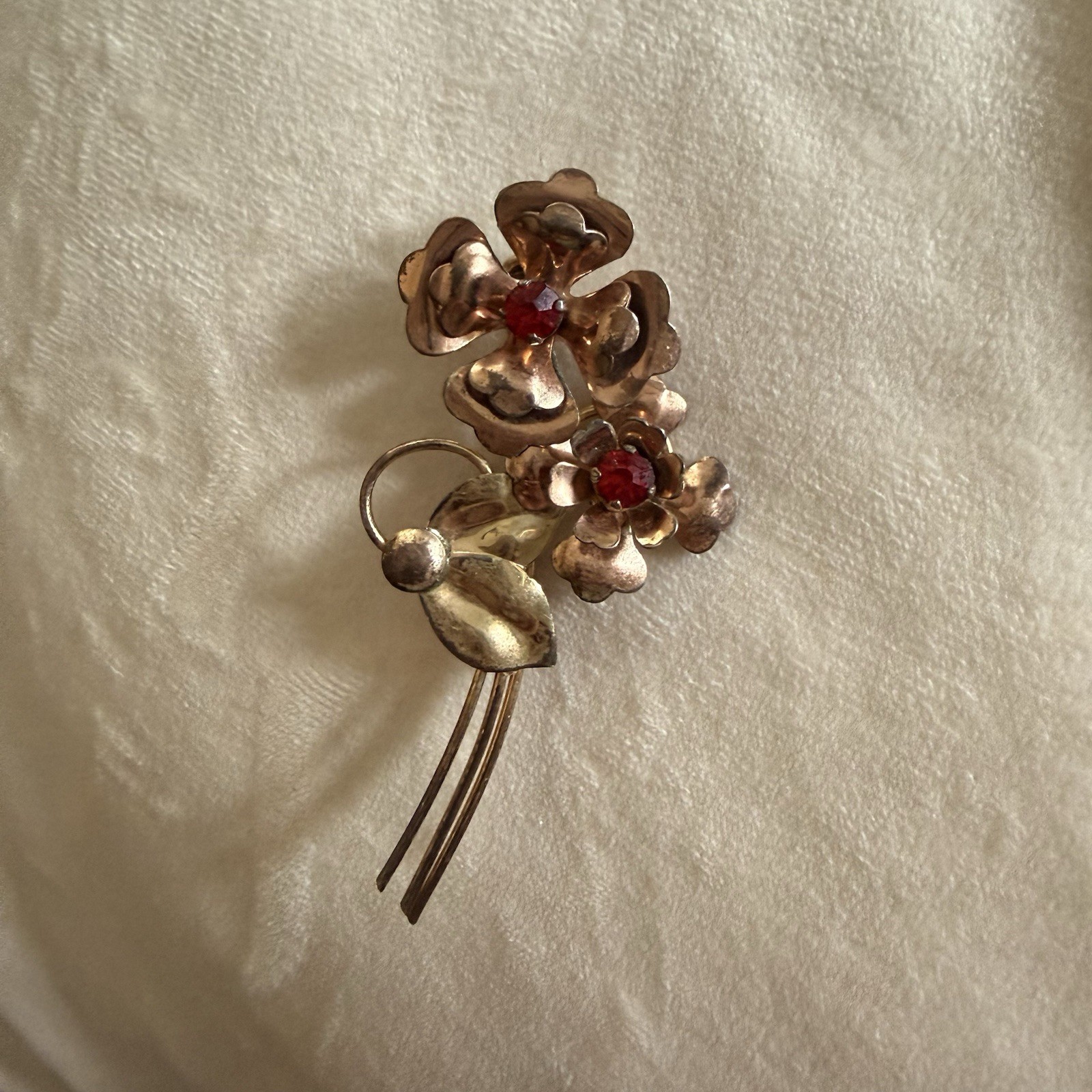 Harry Iskin Vintage Flower Brooch Pin 10K Gold Filled