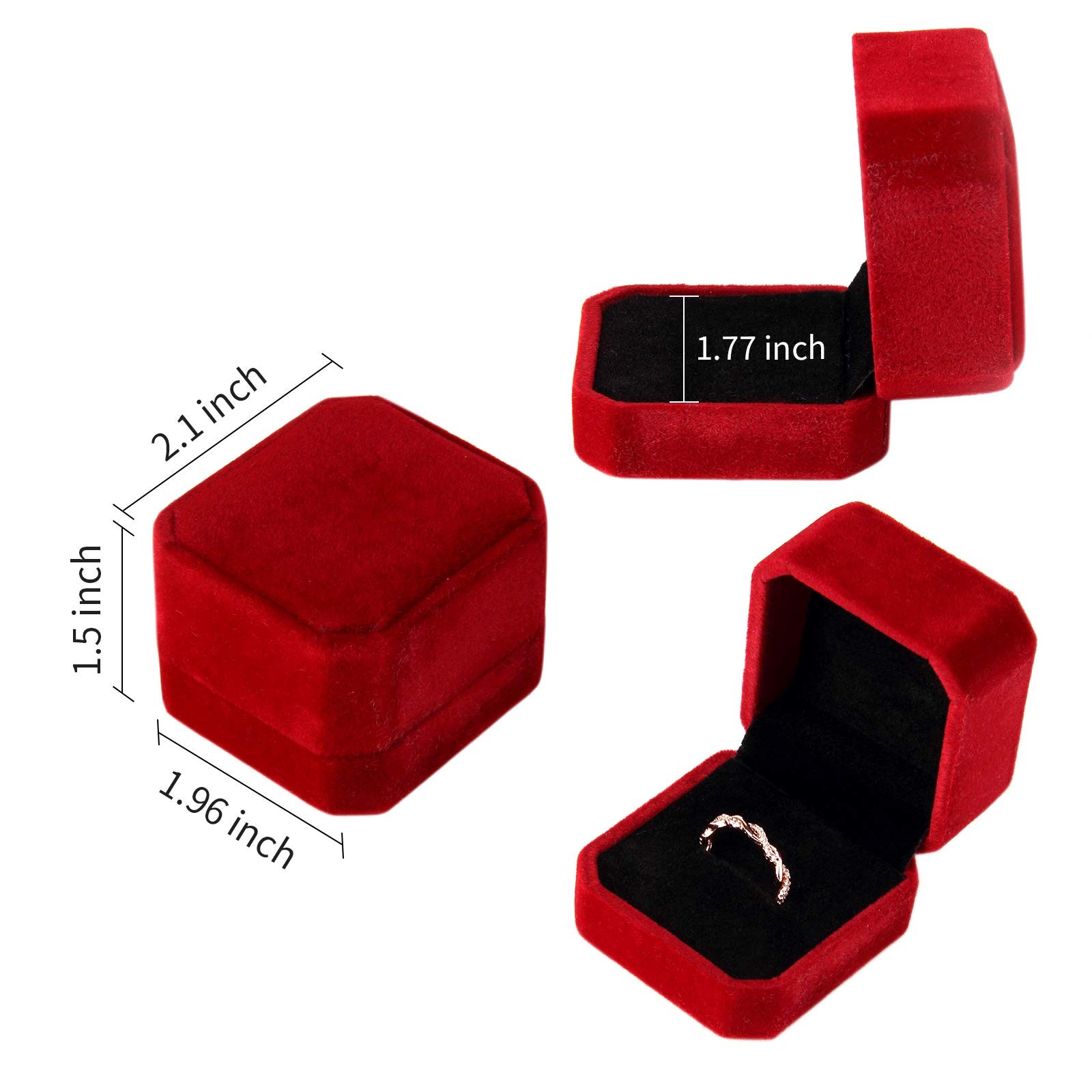 Lamoutor 9Pcs Velvet Ring Box Earring Box Jewelry Gift Box Assorted Color