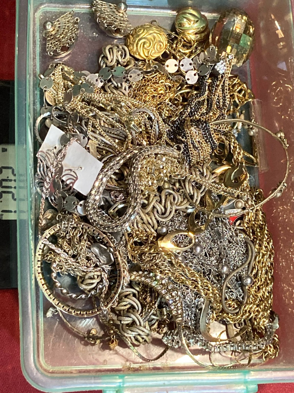 2 LB Tangled Jewelry Lot Gold Tone & Silver Tone Unsearched Wearable & Repair