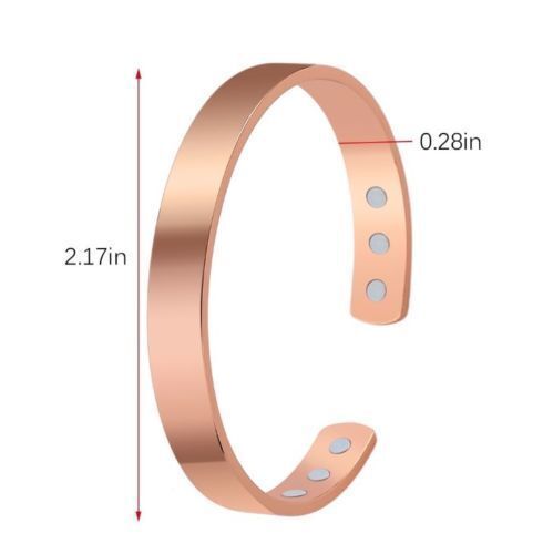 2× Pure Copper Magnetic Bracelet Arthritis Therapy Energy Bangle Pain Relief USA