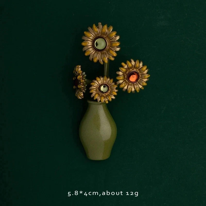 Vintage Brooch Enamel Pin Pearls Vintage Flower Brooch Plant Animal Insect Fruit