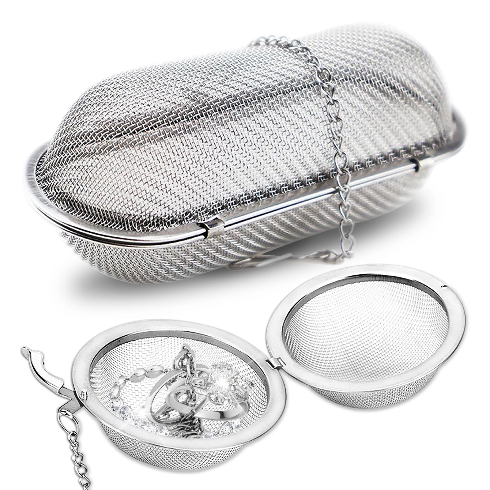 2PCS Stainless Steel Ultrasonic Cleaner Basket For Jewelry Small Parts Holder
