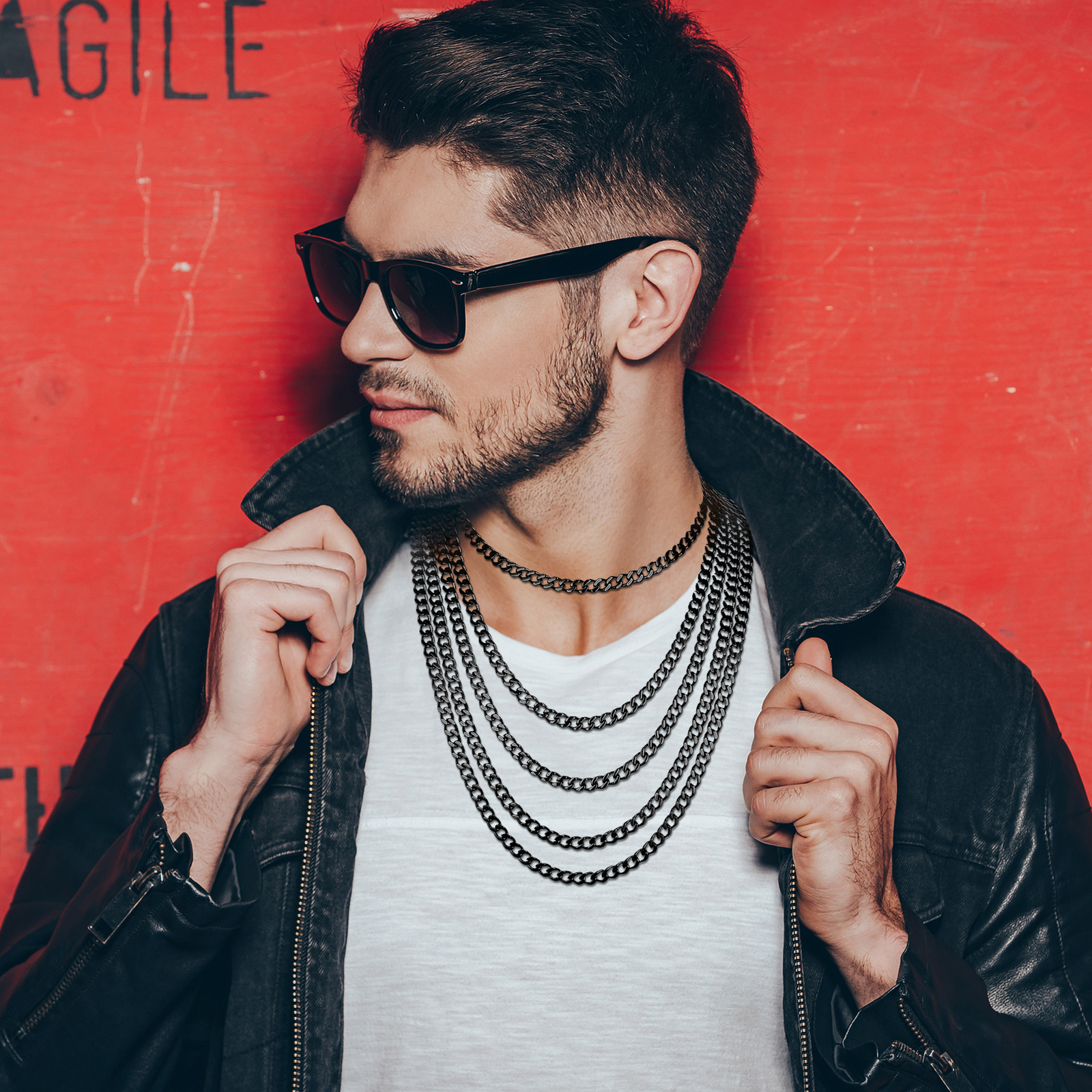 Men’s 6/10mm Wide Chunky Miami Cuban Necklace Chain Stainless Steel 14-26 inches