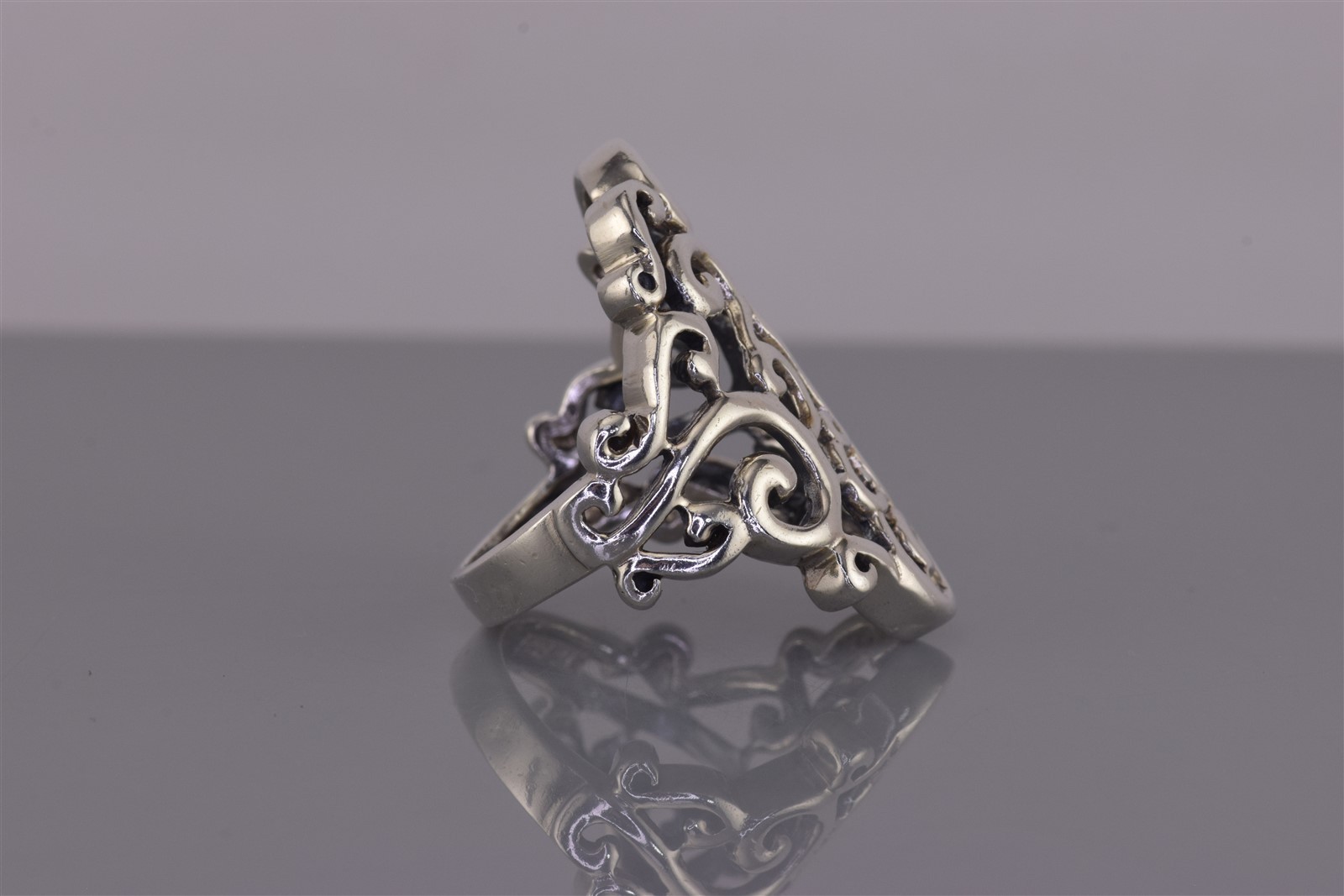 Sterling Silver 30mm Open Swirled Scrolling Band Ring 9g 925 Sz: 6