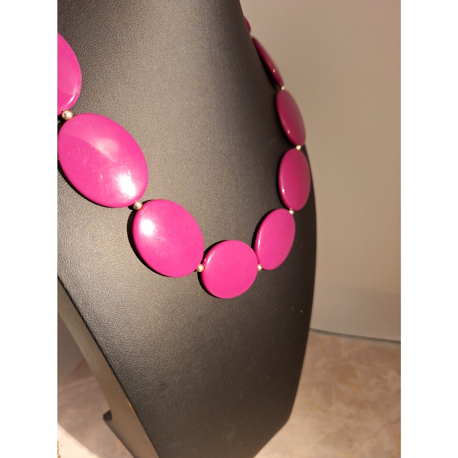 Acrylic Beaded Mid-Century Modern Style Necklace Purple Elegant Office Siren