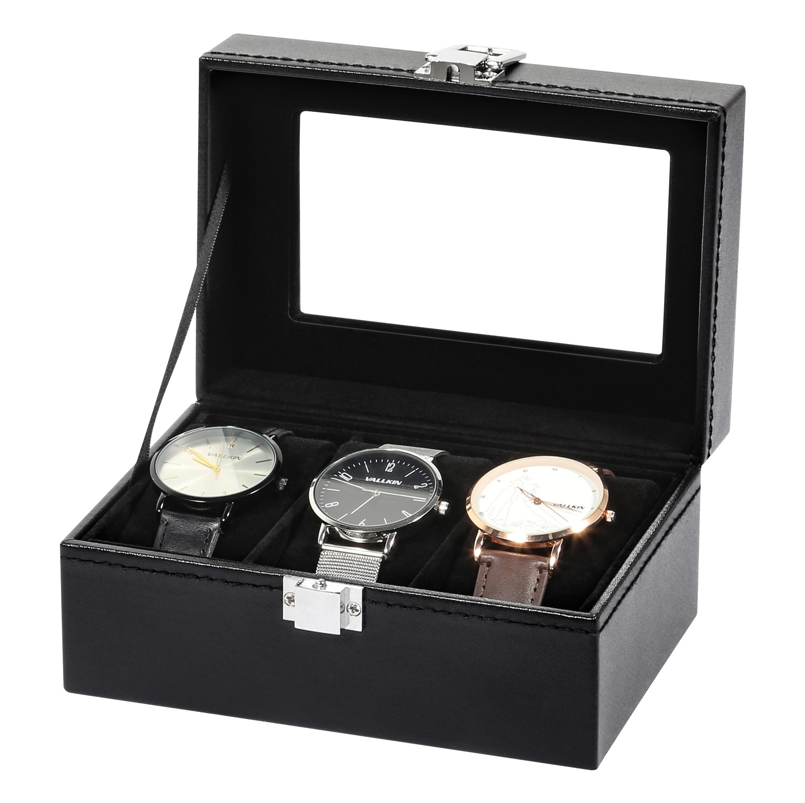 3/6/8/10/12/24 Slots PU Leather Watch Box Organizer Jewelry Display Storage Case