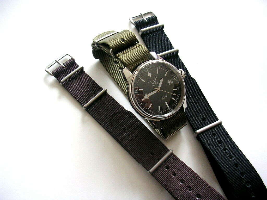 16mm 19mm NATO G10 ® Ballistic Nylon RAF Military watchband strap Bond IW SUISSE