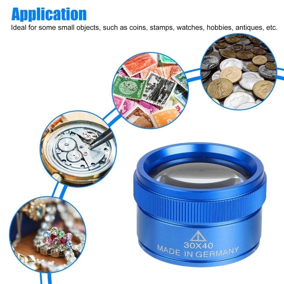 30X Jewelers Loupe Magnifier Light Jewelry Eye Loop Pocket Magnifying Glass Tool