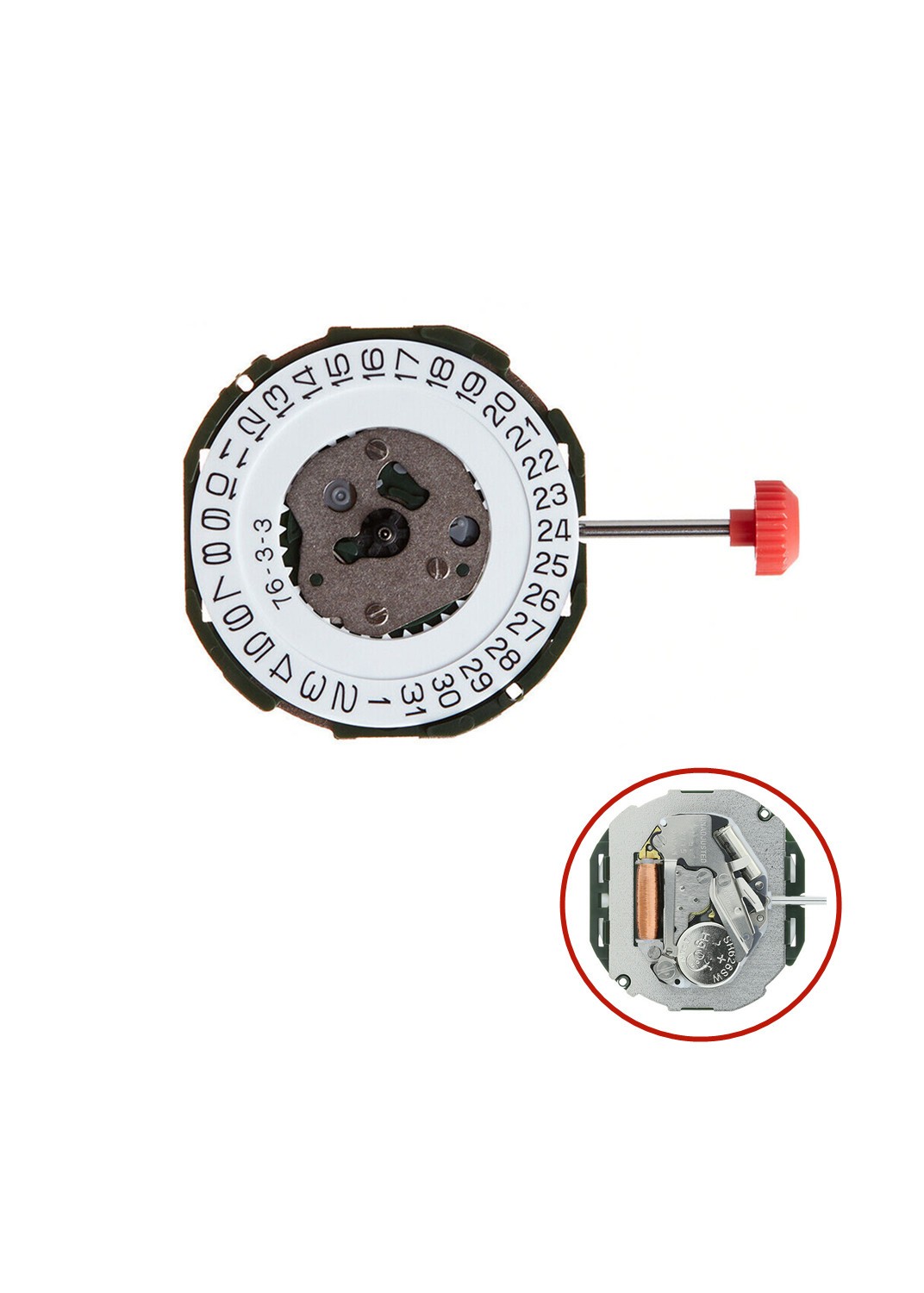 23.3mm 3-Hand Date @ 3 Quartz Watch Movement with Battery&Stem For Miyota 2115