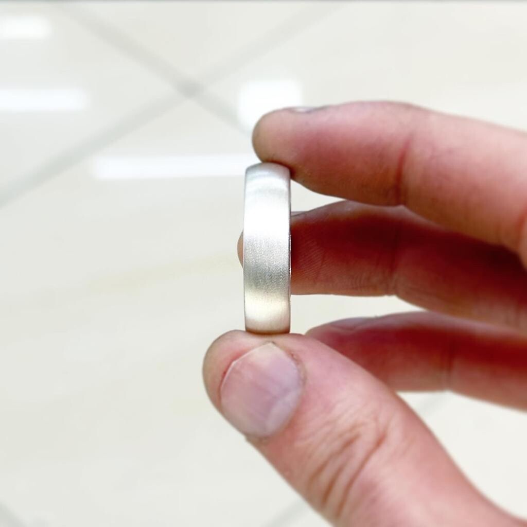 Solid Heavy 999 Pure Silver Ring Band In Satin/Brushed Band Wedding Thick Ring