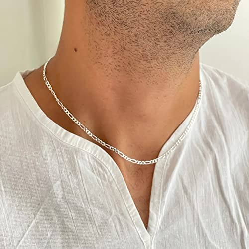 Verona Jewelers 925 Sterling Silver 3.5MM – 8MM Figaro Link Chain Necklace –