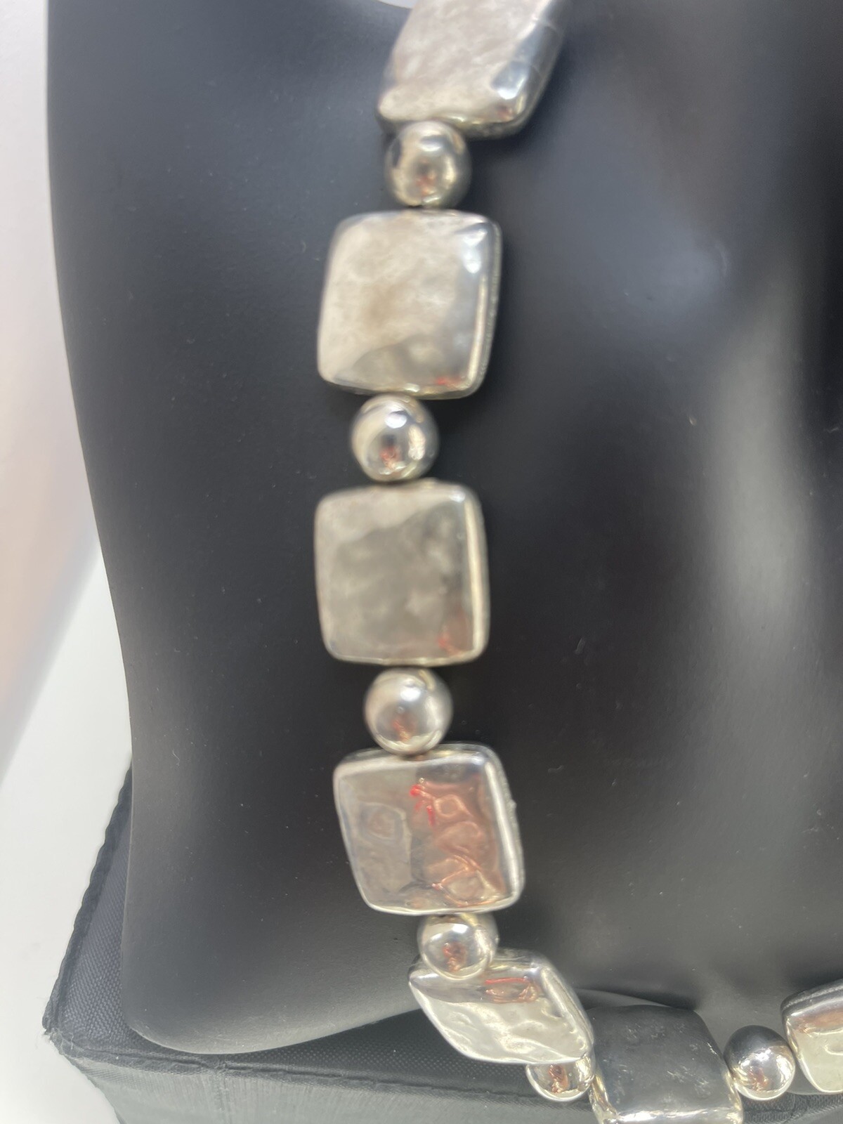 vintage handmade set necklace bracelet and earrings made of very light metal