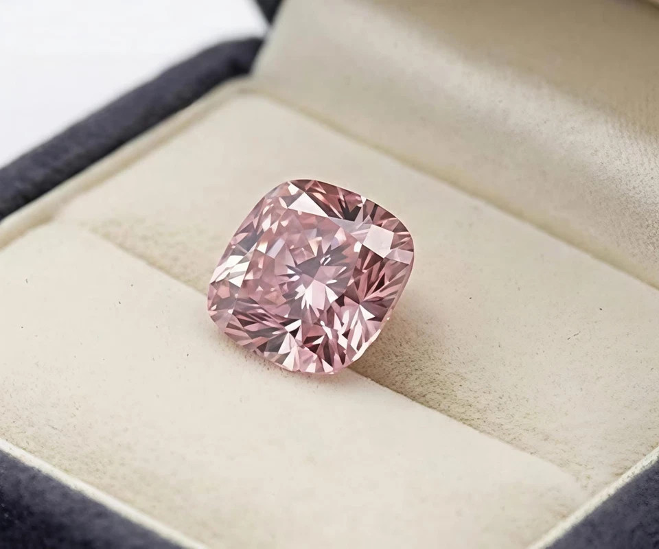 2CT Cushion Cut Pink Color Loose VVS1 Diamond Premium Quality 7.50 MM Gemstone