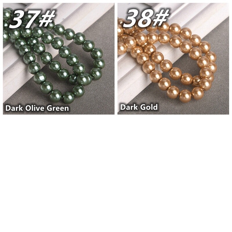 Pearl Glass Round Loose Beads 4mm/6mm/8mm/10mm/12mm/14mm/16mm for Jewelry Making