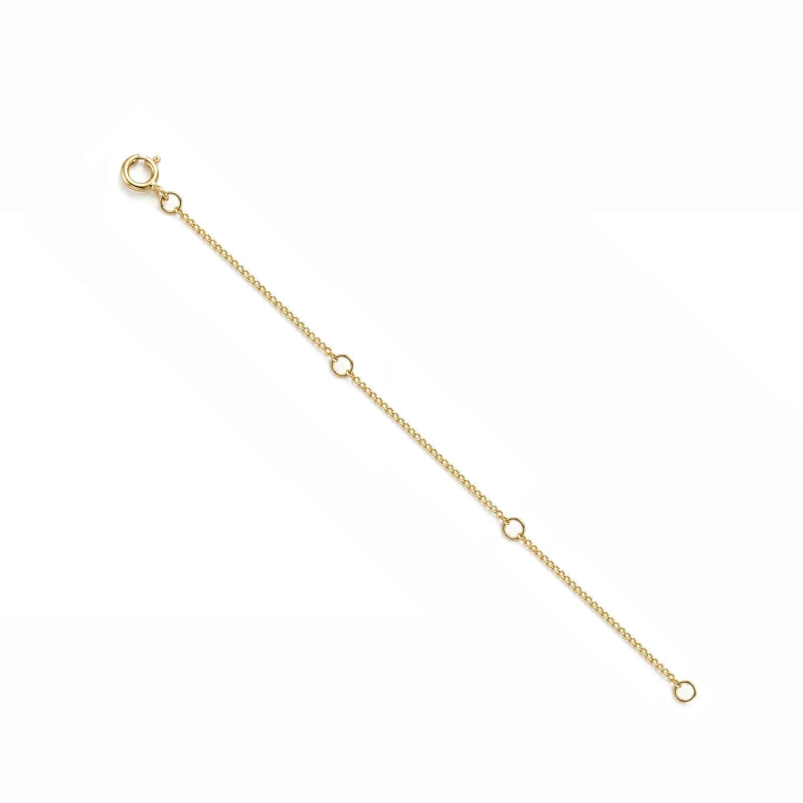 14k Solid Yellow Gold 0.8mm Curb Extender With additional Jump Rings