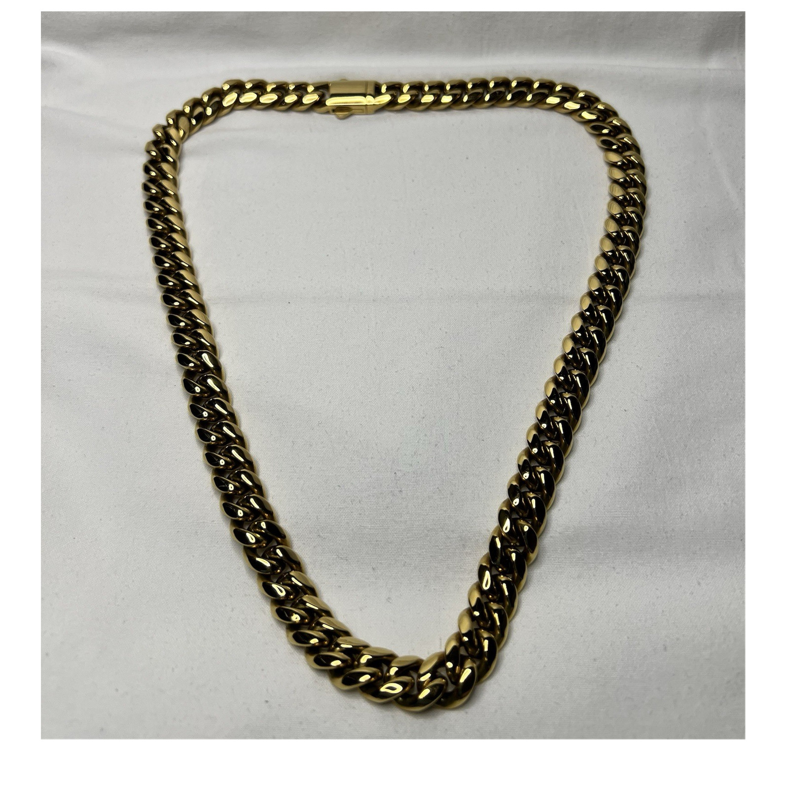 22″ / 10mm Necklace + 8″ / 7mm Bracelet – 18K YGF Cuban Chains – Matching Set