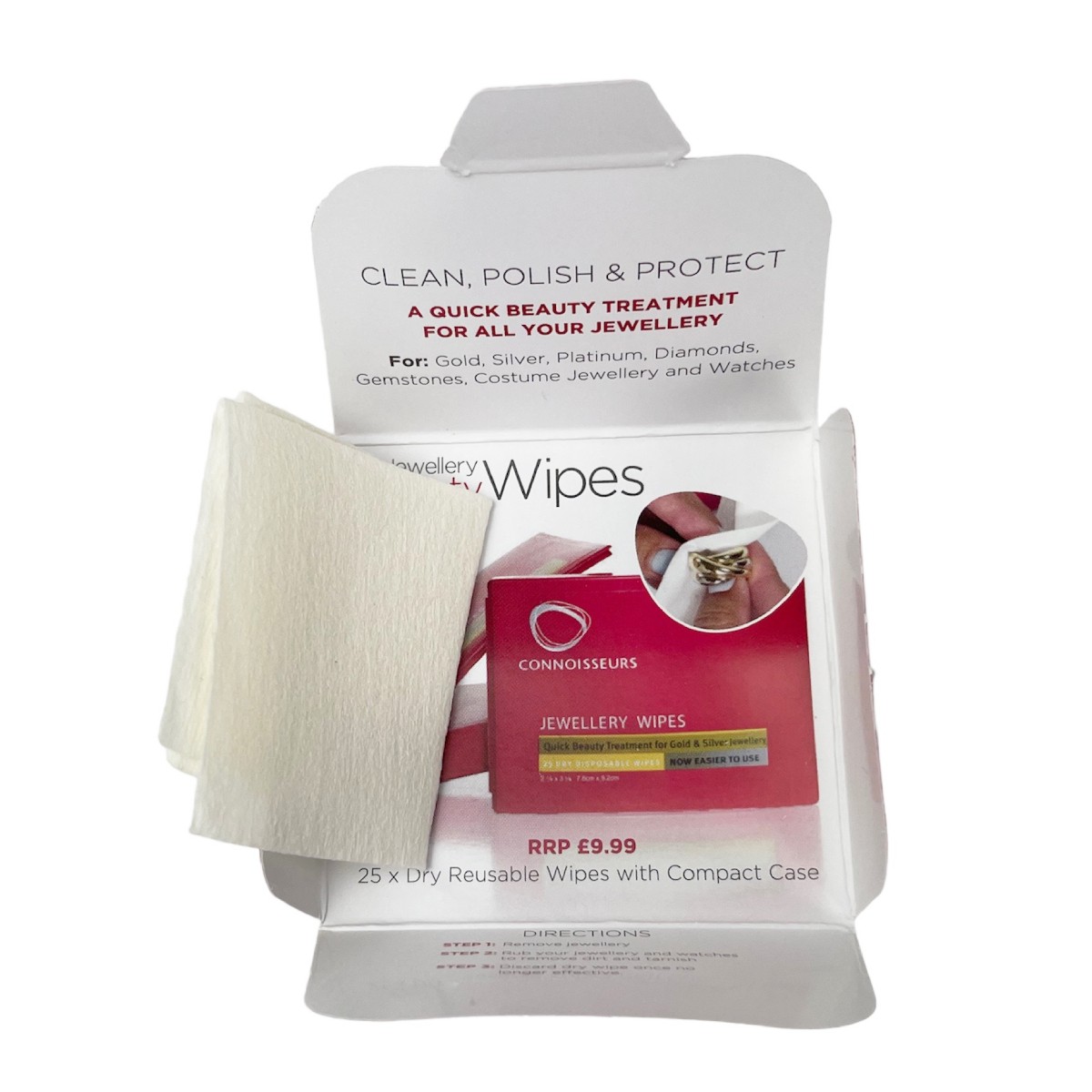 Connoisseurs Jewelry Dry Disposable Wipe for gold and silver