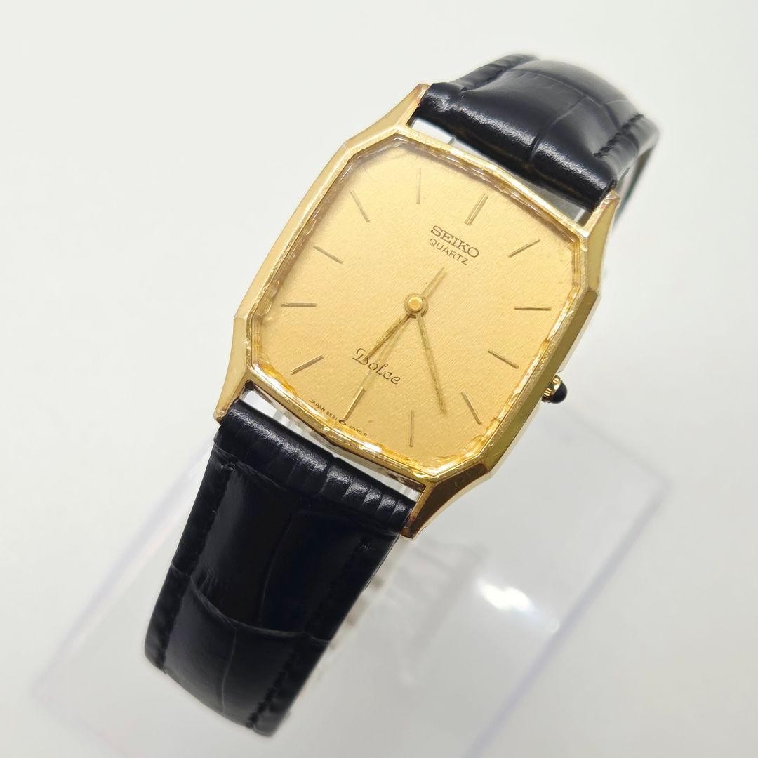 SEIKO Dolce 9531-5030 Men’s Quartz Gold Dial Ultra-Thin Octagon Dress Watch