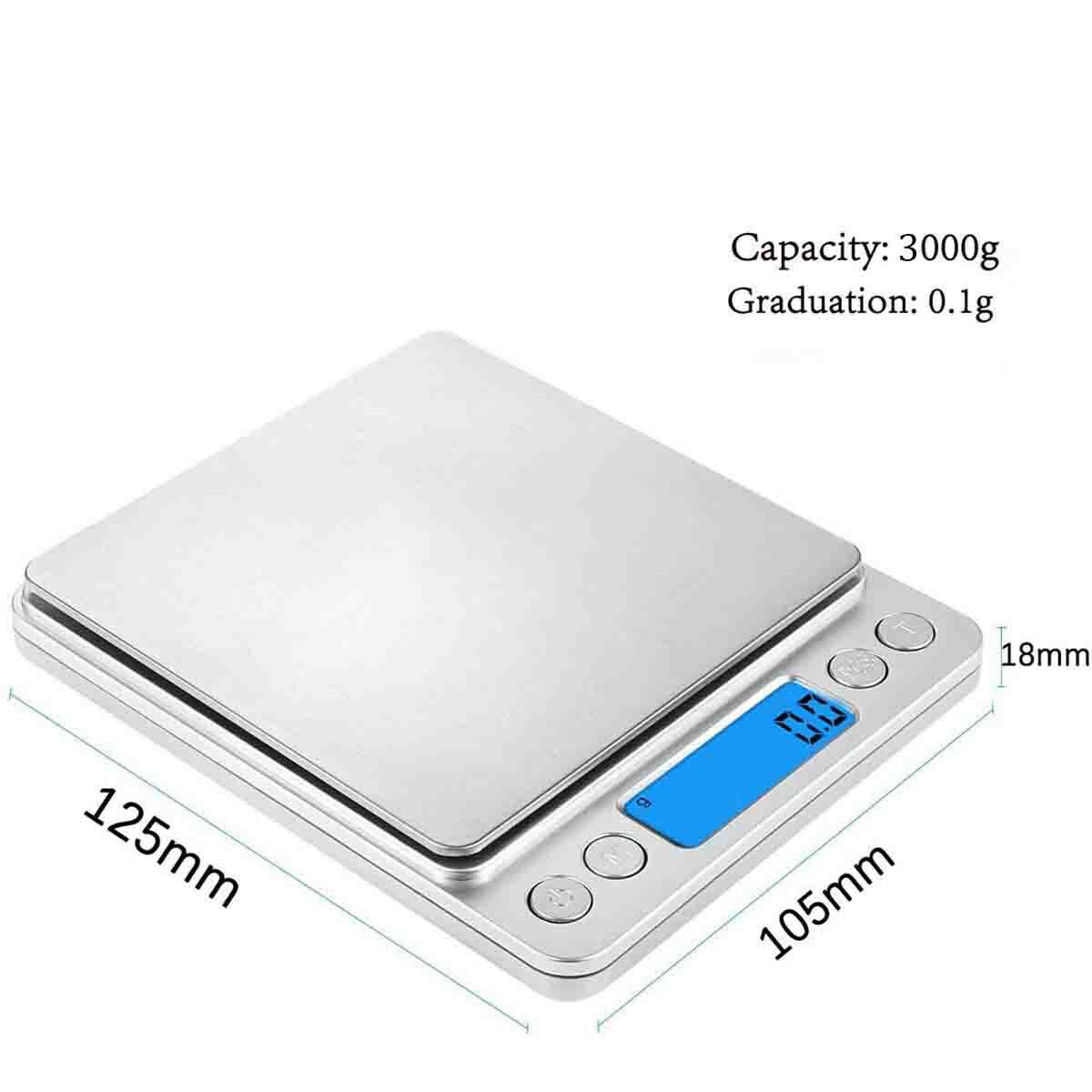 Digital Scale 0.1g Precision Jewelry Gold Silver Coin Gram 3000g x 0.1g