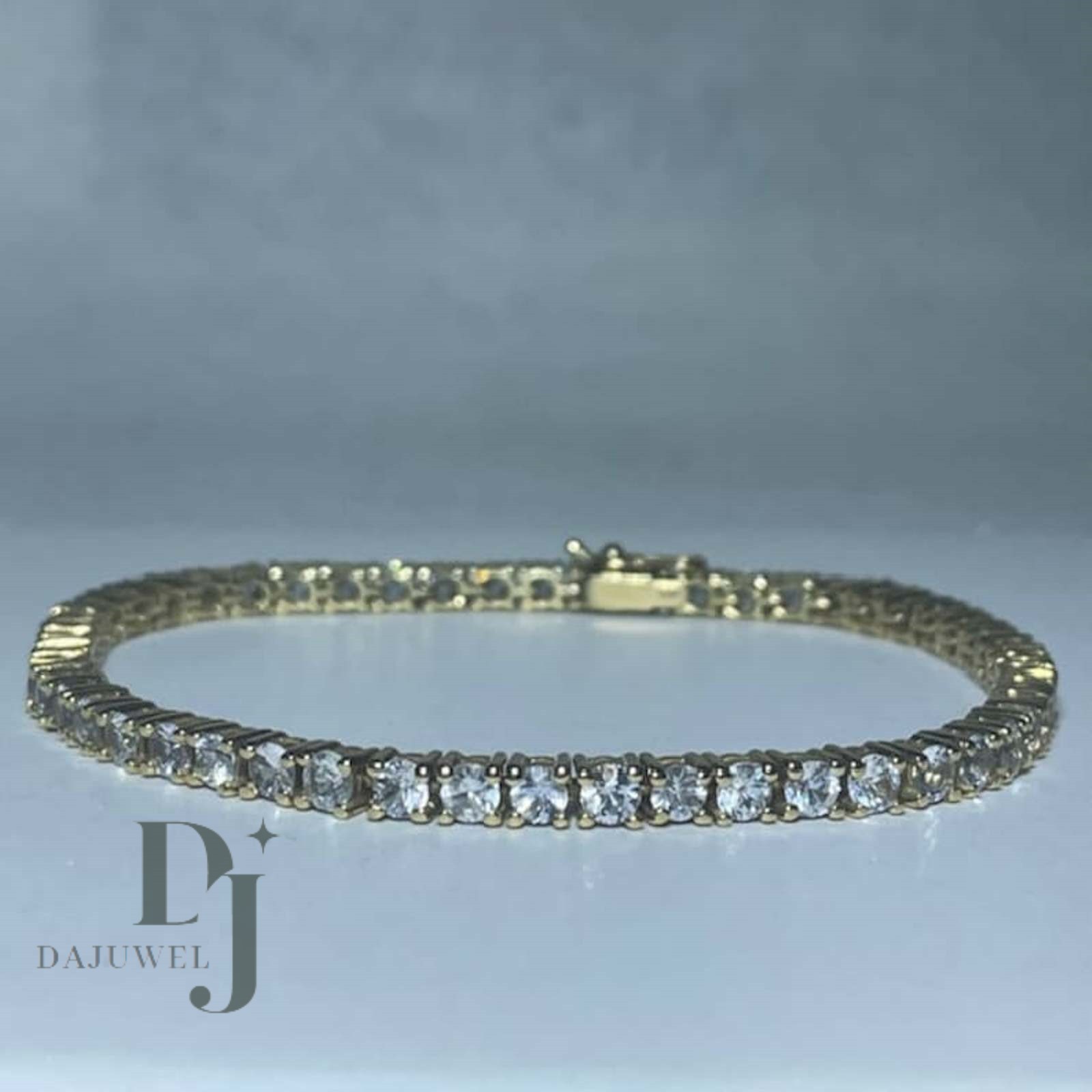 7′ Inch Long Tennis Wedding Bracelet Solid 14K Yellow Gold 6 CT Round Cut VVS1