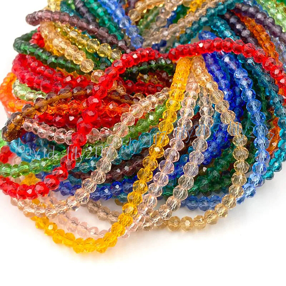 Wholesale Faceted Crystal Glass Rondelle Spacer Loose Beads For Jewelry Making