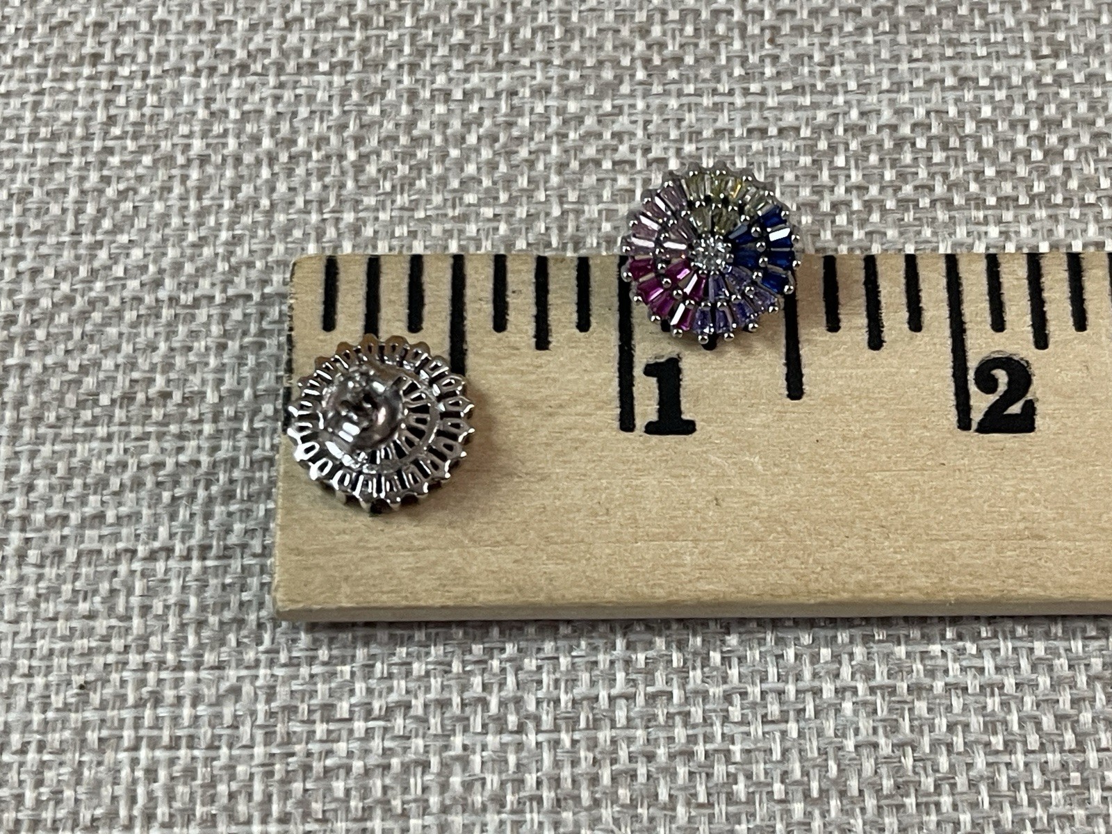 925 Sterling Silver Tapered Baguette Round & Pear-Cut Multi-Color C Z Earrings