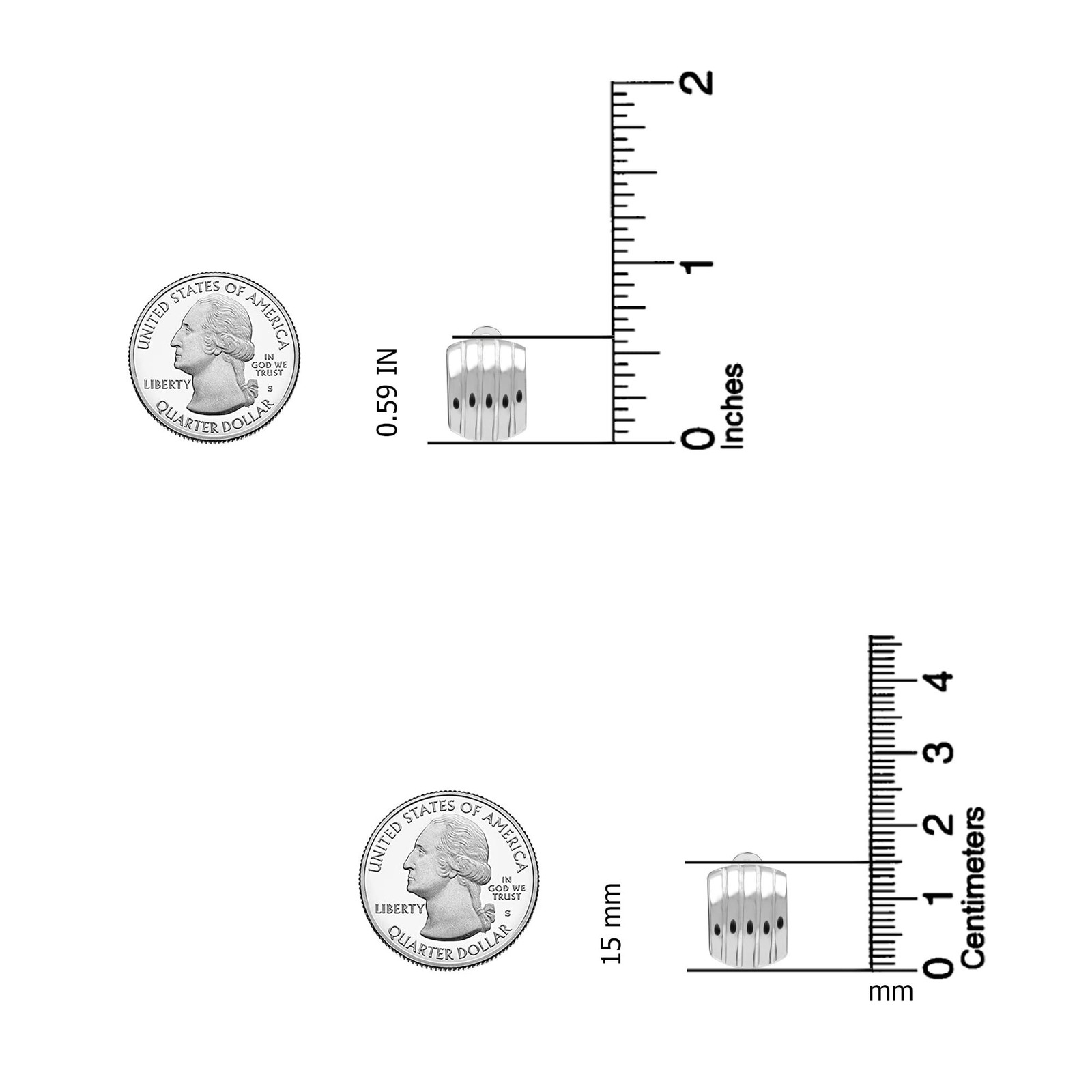 LeCalla 925 Sterling Silver Small Medium Clip On Earrings Non-Pierced Clip-On…